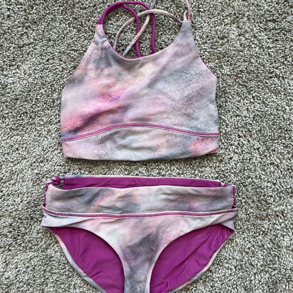 Ivivva Girls 2 pc Bathing Swimsuit sz 6